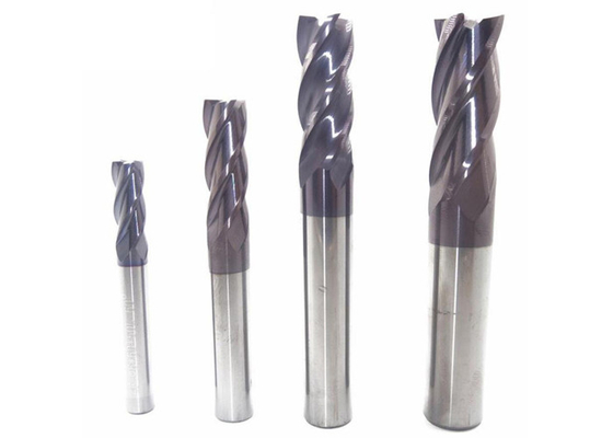 HRC45 độ AlTiN Coating Carbide Ball Nose End Mill để chế biến sắt thép và nhôm nhà cung cấp